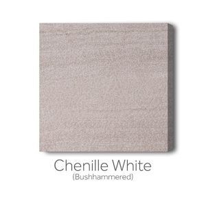 Chenille White-Bushhammered